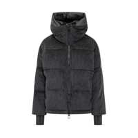 Geci de iarna Duno Duno Black Corduroy Down Jacket Femei