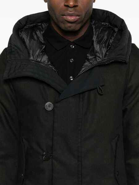 Geci Parka Peuterey Peuterey Peuterey Black Parka With Hood And Button Closure Black Barbati (BM 19330260) 5