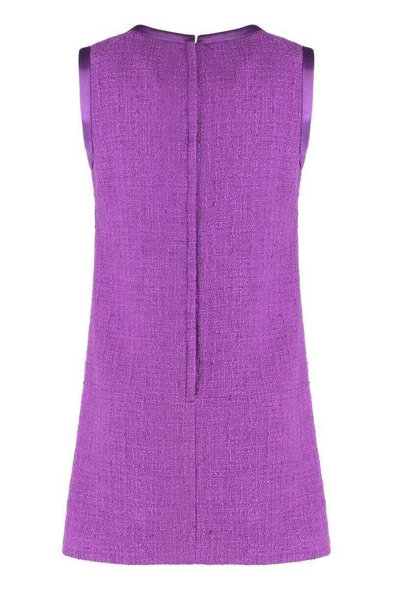 Rochii Dolce & Gabbana Dolce & Gabbana I Live In A Cotton Blend Tweed. PURPLE Femei (BM 19330317) 2