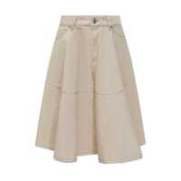 Fuste AMI Paris Ami Alexandre Mattiussi Beige Denim Skirt Wheeled Femei