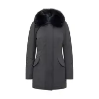 Geci Parka Peuterey Peuterey Black Parka With Blue Fur Femei