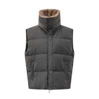 Geci Duno Duno Gray Padded Vest With Fur Interior Femei
