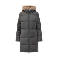 Geci de iarna Duno Duno Grey Down Jacket With Fur Hood Femei