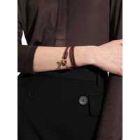 Bratari pentru Barbati - Bratari Tom Ford Bordeaux Bracelet With Intrecciato Motif In Leather And Brass Woman Red Barbati (BM 19331415) - B-mall.ro