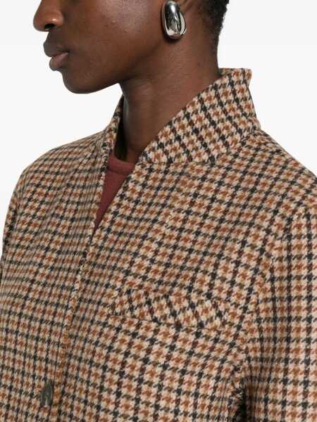 Paltoane Yerse Yerse Short Coat With Check Print BROWN Femei (BM 19331472) 5