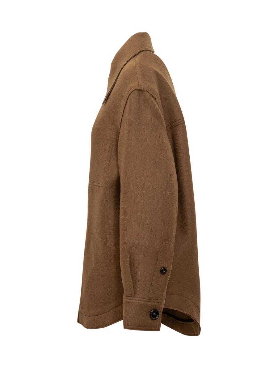 Geci AMI Paris AMI Paris Ami Alexandre Mattiussi Camel Wool Jacket With Buttons BROWN Femei (BM 19332276) 3