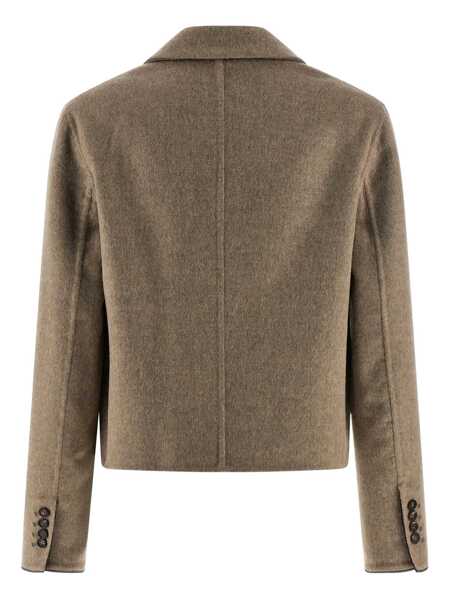 Geci Brunello Cucinelli Brunello Cucinelli Crop Blazer Beige Femei (BM 19332630) 2