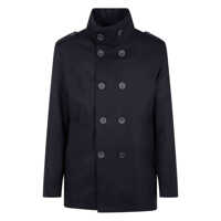Paltoane Herno Black Short Double-Breasted Coat Barbati