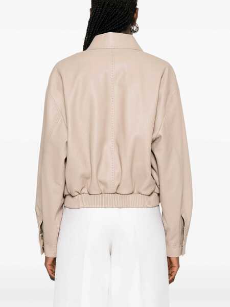 Geci Fendi Fendi Leather Jackets BEIGE O TAN Femei (BM 19333071) 4