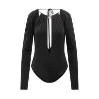 Body-uri Marine Serre Marine Serre Black Bodysuit With Cut Out And Jewel Detail Femei