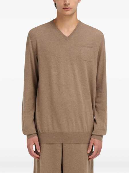 Pulovere Ferragamo Pocket-detail Sweater SAND Barbati (BM 19335083) 3