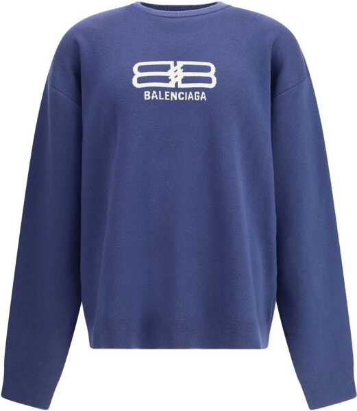 Pulovere casual Balenciaga Crewneck Sweatshirt NAVY/GREY Barbati (BM 19335128) 1
