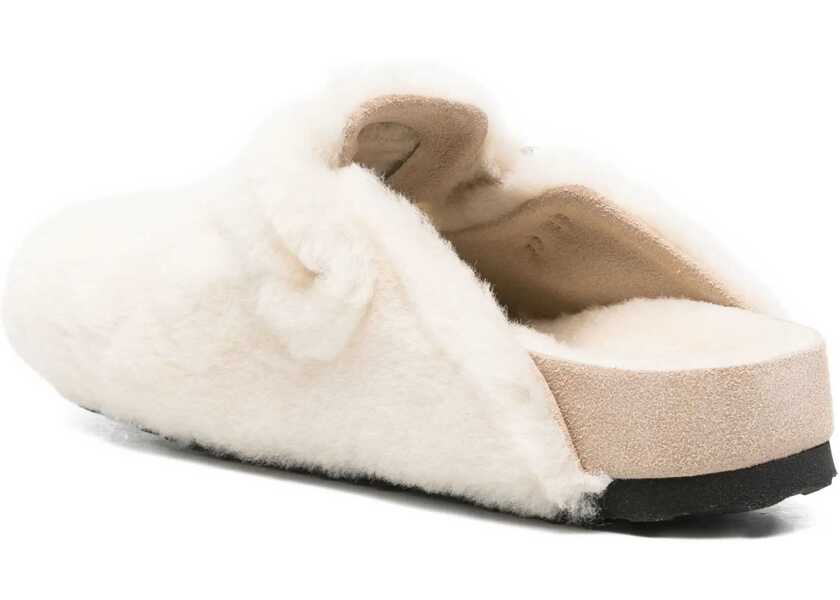 Sandale Birkenstock Boston shearling Mules with narrow fit CREAM Femei (BM 19335137) 3