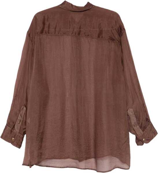 Camasi casual DARKPARK Keanu silk organza Shirt DARK BROWN Femei (BM 19335308) 2