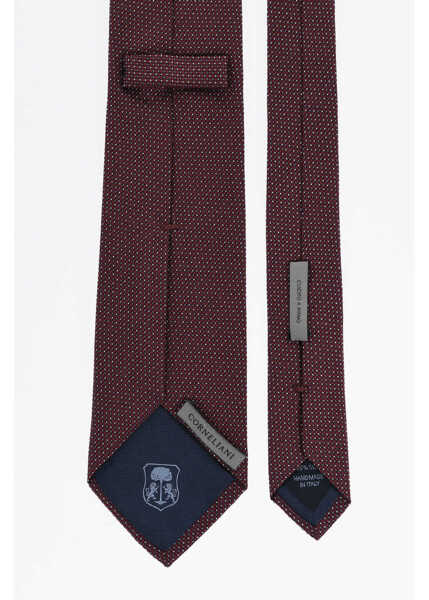Cravate CORNELIANI Hand-Stitched Silk Tie With Micro Patterns Burgundy Barbati (BM 19335593) 3