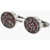 CORNELIANI Polished Metal Cufflinks With Crystal Embellished Inserts Red