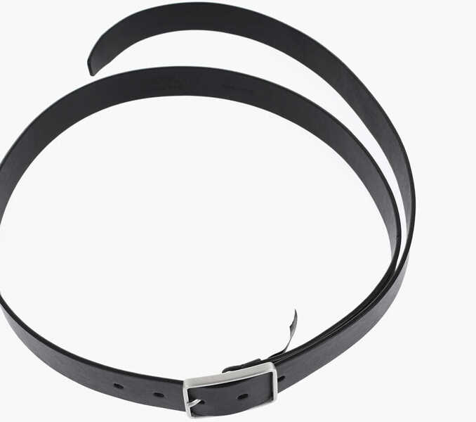 Curele CORNELIANI Solid Color Leather Belt With Silver-Tone Buckle 30Mm Black Barbati (BM 19335620) 3