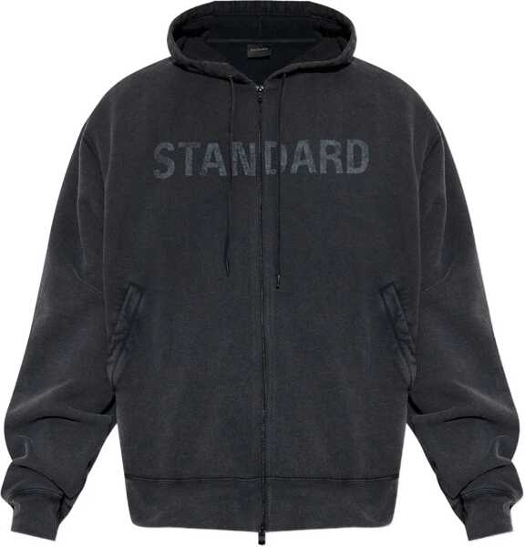 Bluze de trening Balenciaga Standard Oversized Zip-Up Hoodie BLACK Barbati (BM 19335698) 1