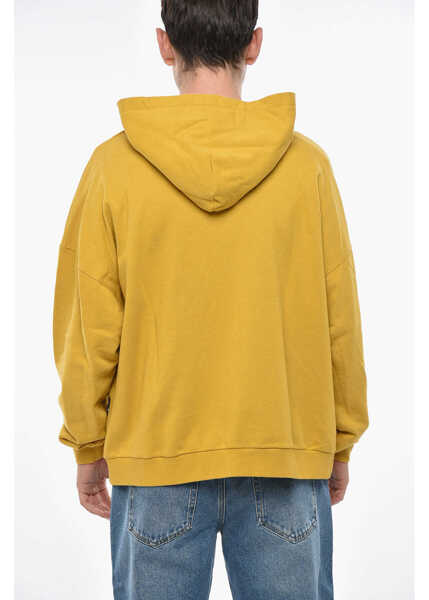 Bluze de trening Palm Angels Brushed Cotton Hoodie With Embroidered Logo Yellow Barbati (BM 19335797) 2
