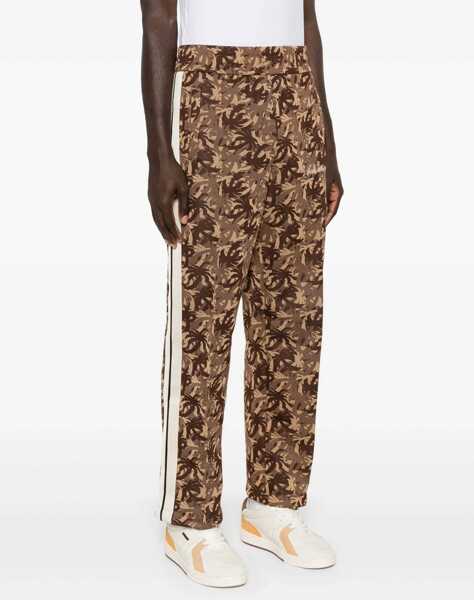 Pantaloni de trening Palm Angels Technical Fabric Joggers With Palm Camouflage Pattern Brown Barbati (BM 19335800) 3