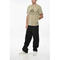 Tricouri Moose Knuckles pentru Barbati - Tricouri Moose Knuckles Solid Color Chamblee Crew-Neck T-Shirt With Frontal Print Green Barbati (BM 19335806) - B-mall.ro