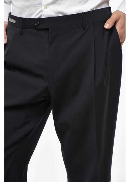 Pantaloni eleganti CORNELIANI Stretch Virgin Wool Pants With Belt Loops Blue Barbati (BM 19335815) 2