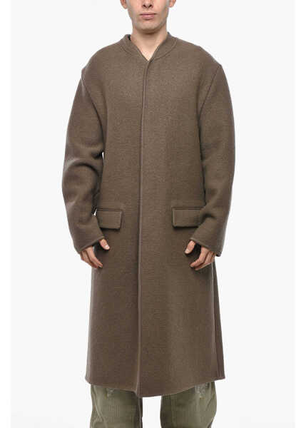 Paltoane Rier Virgin Wool Coat With Hidden Buttoning Brown Barbati (BM 19335827) 1