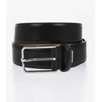 Curele Leather Belt With Silver-Tone Metal Logo 35Mm Barbati