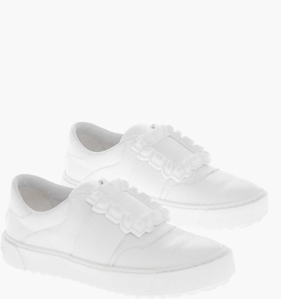 Sneakers Roger Vivier Leather Slip On Very Vivier Sneakers With Maxi Buckle White Femei (BM 19335860) 1