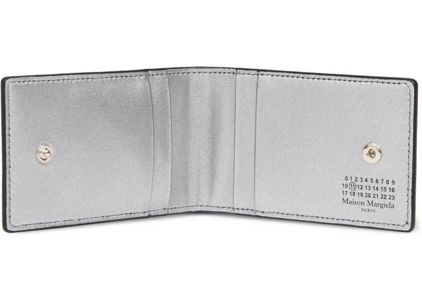 Portofele Maison Margiela Leather Wallet BLACK/SILVER Barbati (BM 19335983) 3