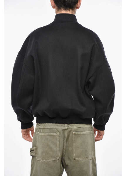 Bomber jacket DARKPARK Wool Blend Loden Bomber Jacket With Embroidered Monogram Black Barbati (BM 19336082) 2