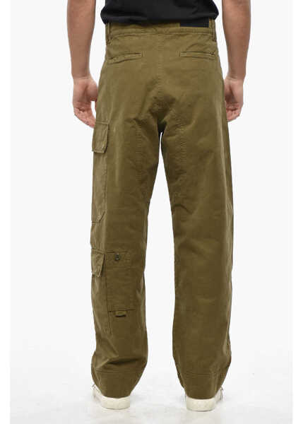 Pantaloni casual DARKPARK Vintage Effect Jeffrey Cargo Pants With Golden Chain Green Barbati (BM 19336094) 2