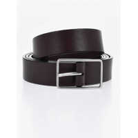 Curele Solid Color Leather Belt With Silver-Tone Buckle 30Mm Barbati