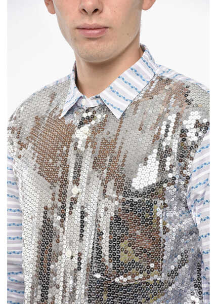 Camasi casual Comme des Garons Homme Plus Striped Jacquard Shirt Embellished With Sequins Multicolor Barbati (BM 19336178) 3