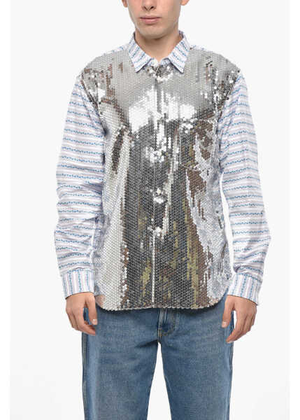 Camasi casual Comme des Garons Homme Plus Striped Jacquard Shirt Embellished With Sequins Multicolor Barbati (BM 19336178) 1