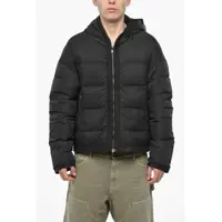 Geci de iarna Reversible Leather Down Jacket With Hood Barbati