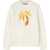 Palm Angels Brushed Cotton Burning Palm Crew-Neck Sweatshirt White