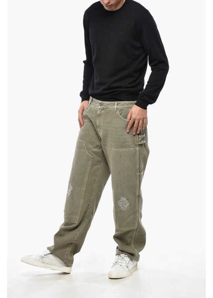 Pantaloni casual Golden Goose Vintage Effect Loose Fit Marley Pants Green Barbati (BM 19336343) 4