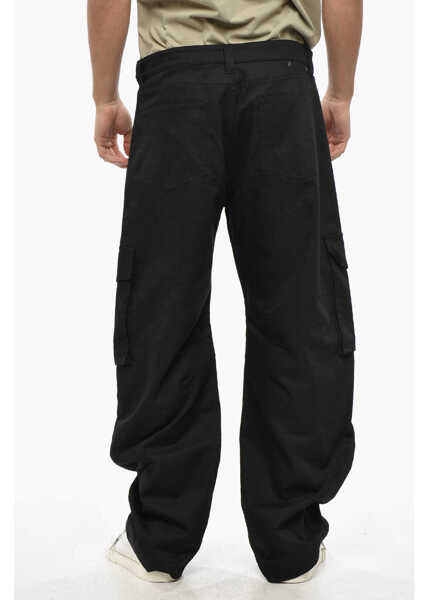 Pantaloni casual Golden Goose Solid Color Straight Leg Leniin Cargo Pants Black Barbati (BM 19336430) 2