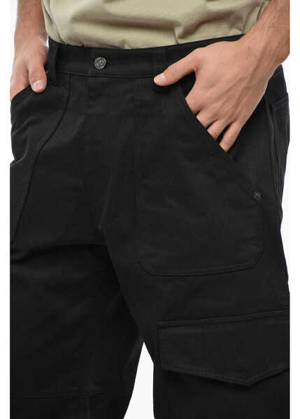 Pantaloni casual Golden Goose Solid Color Straight Leg Leniin Cargo Pants Black Barbati (BM 19336430) 3