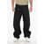 Golden Goose Solid Color Straight Leg Leniin Cargo Pants Black