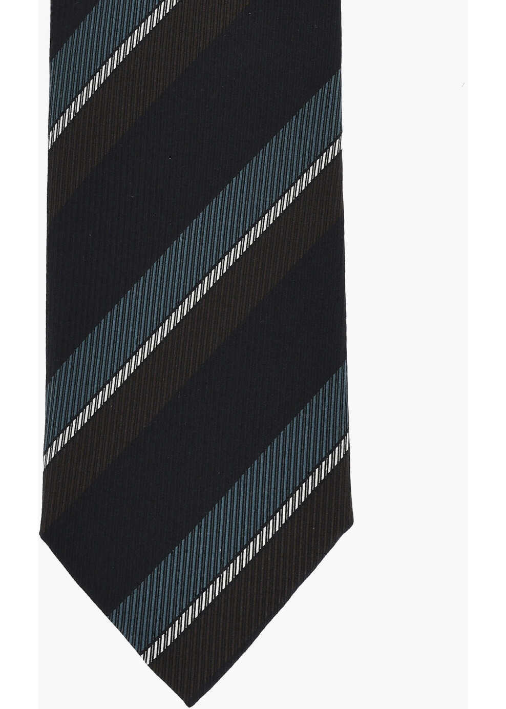 Cravate CORNELIANI Striped Silk Tie Blue Barbati (BM 19336436) 2