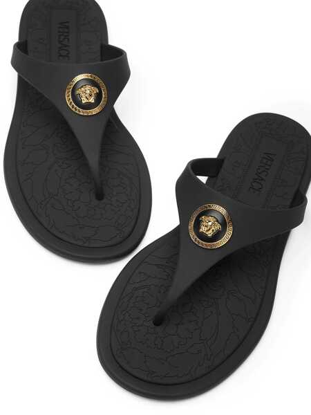Balerini Versace Black Slides With Medusa Detail In Rubber Woman Black Femei (BM 19340220) 4