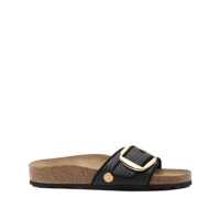 Pantofi cu toc Birkenstock Madrid Big Buckle Black, Raffia Shoes Femei