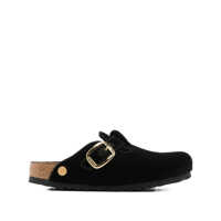 Pantofi cu toc Birkenstock Boston Big Buckle Black, Velvet Textile Shoes Femei