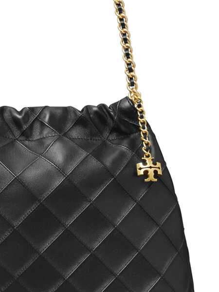 Genti de umar Tory Burch Fleming Black Diamond Quilted Shoulder Bag With Chain-Link Handles In Leather Woman Black Femei (BM 19340991) 4
