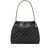 Tory Burch 'Fleming' Black Diamond Quilted Shoulder Bag With Chain-Link Handles In Leather Woman Black