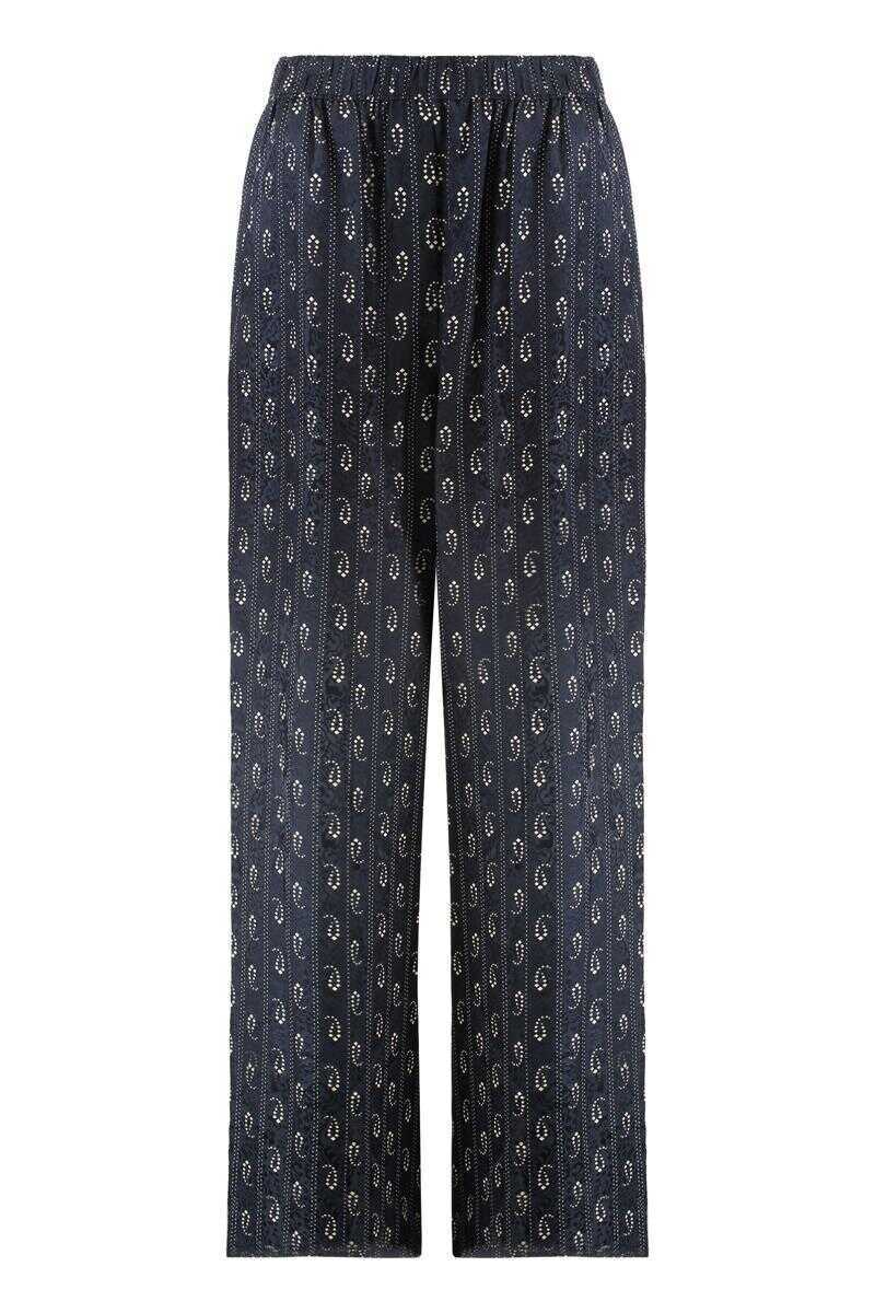 Pantaloni casual Tory Burch Tory Burch Pants In Viscose And Silk BLUE Femei (BM 19341018) 1