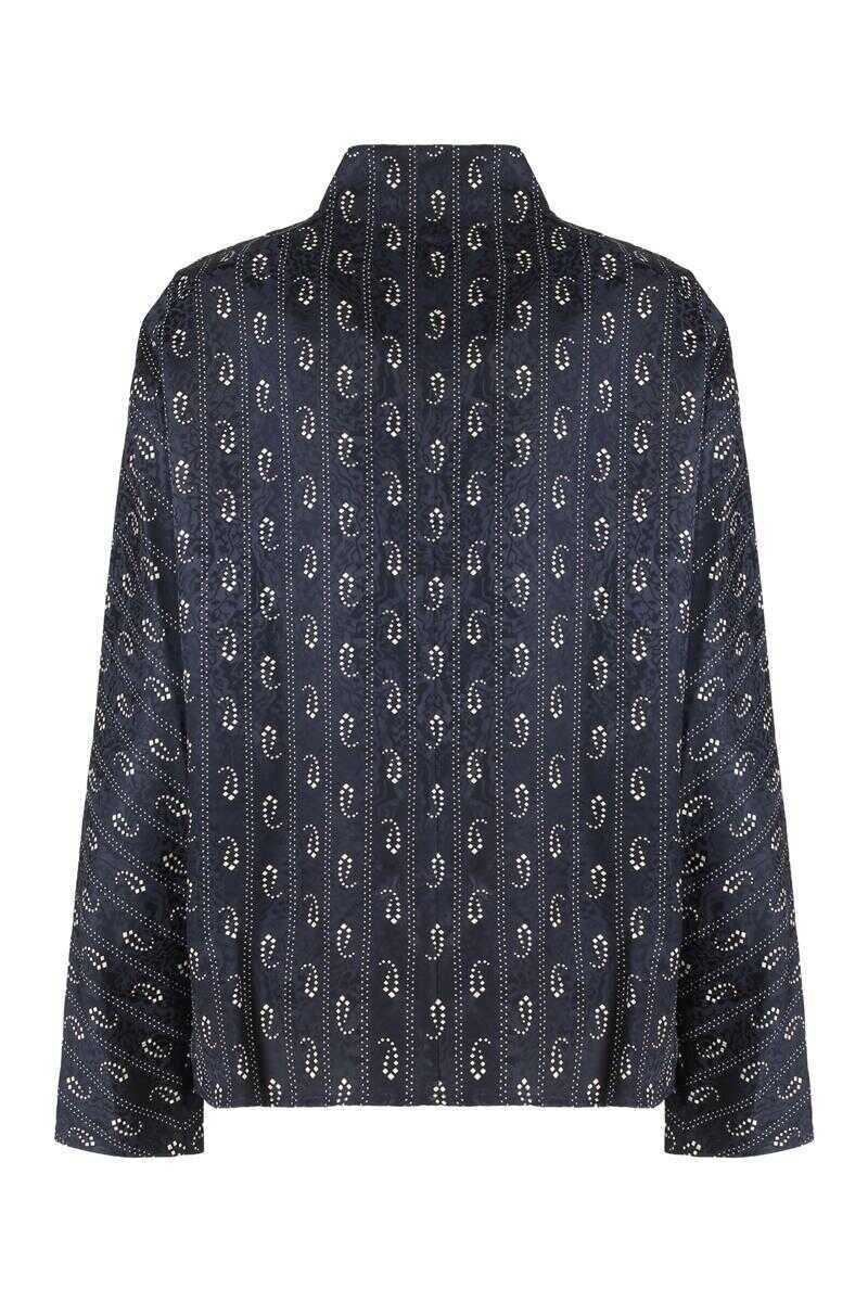 Bluze Tory Burch Tory Burch Jacquard Viscose And Silk Blouse BLUE Femei (BM 19341030) 2