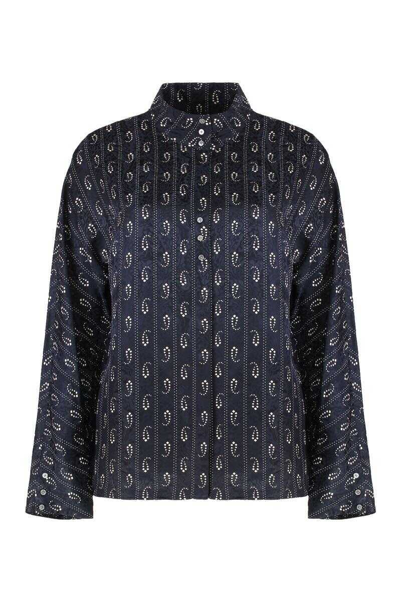 Bluze Tory Burch Tory Burch Jacquard Viscose And Silk Blouse BLUE Femei (BM 19341030) 1